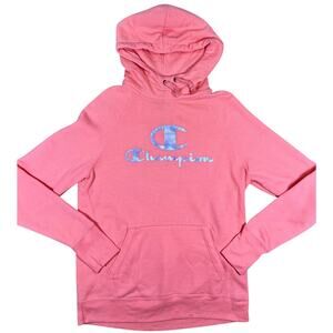 Champion Pink Tie-Dye Logo Hoodie Women’s Small Pullover Sweatshirt Athleisure